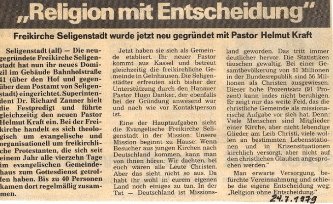 Geschichte der Nazarener - Offizielle Gründung