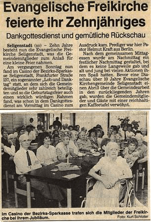 Geschichte der Nazarener - 10 Jahre Gemeinde